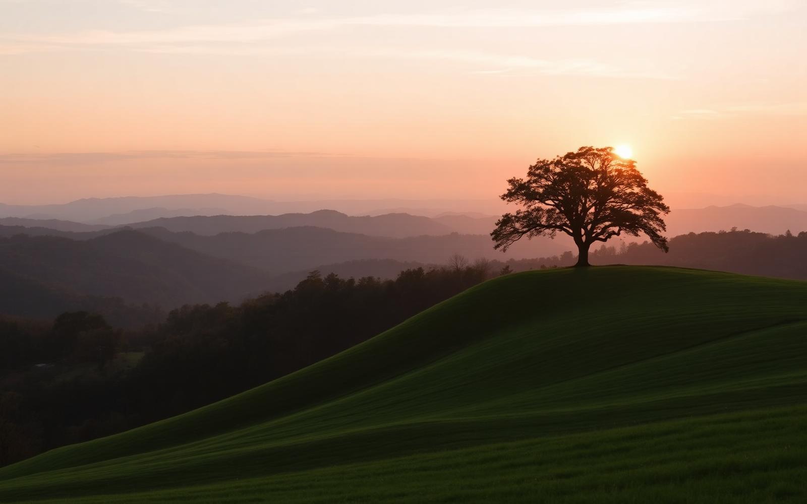 Rolling Tennessee hills at sunset